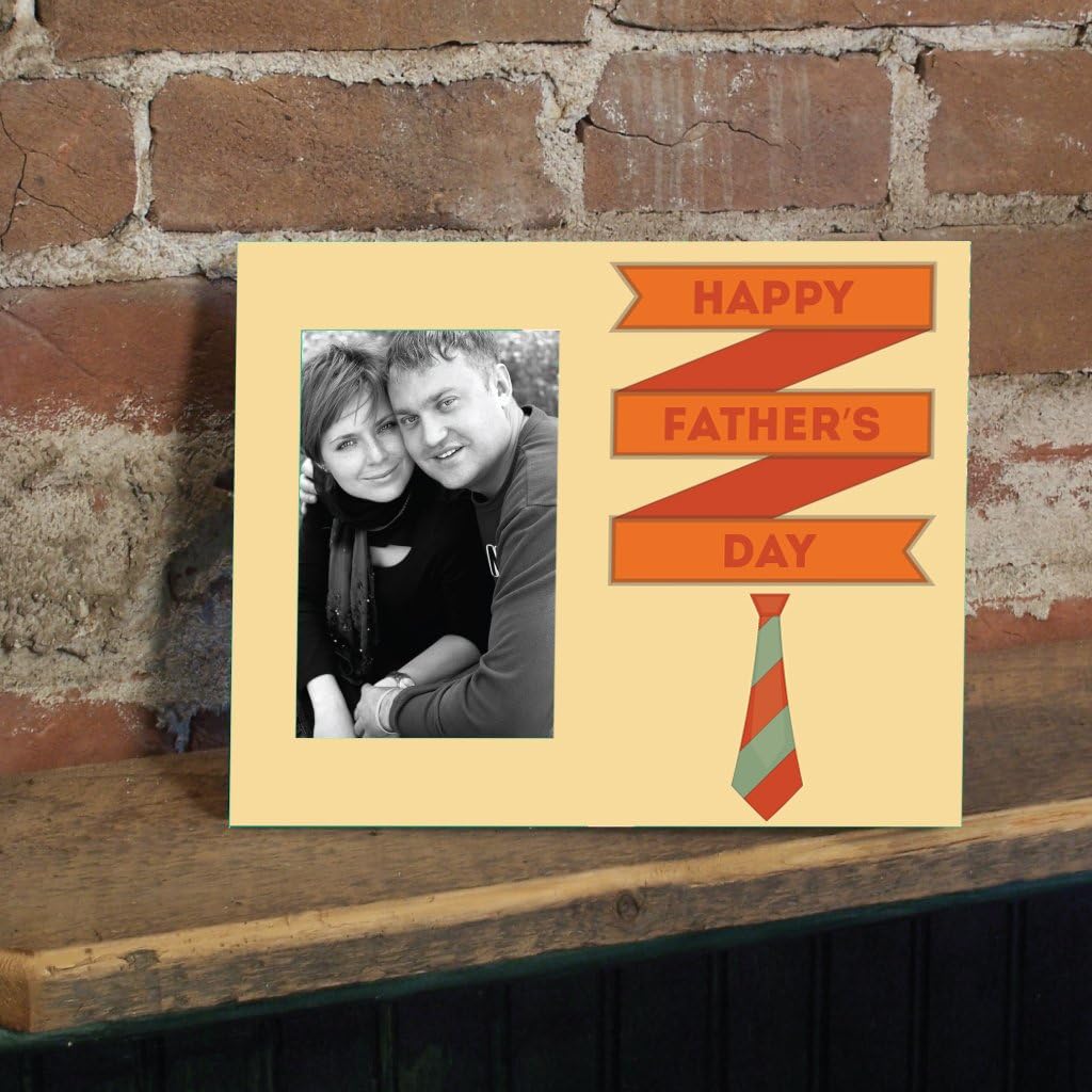 VictoryStore Gift for DAD - Happy Father's Day Picture Frame- Design #1 - Holds 4 inches X 6 inches Picture - Great, Dad Birthday Gift, Father