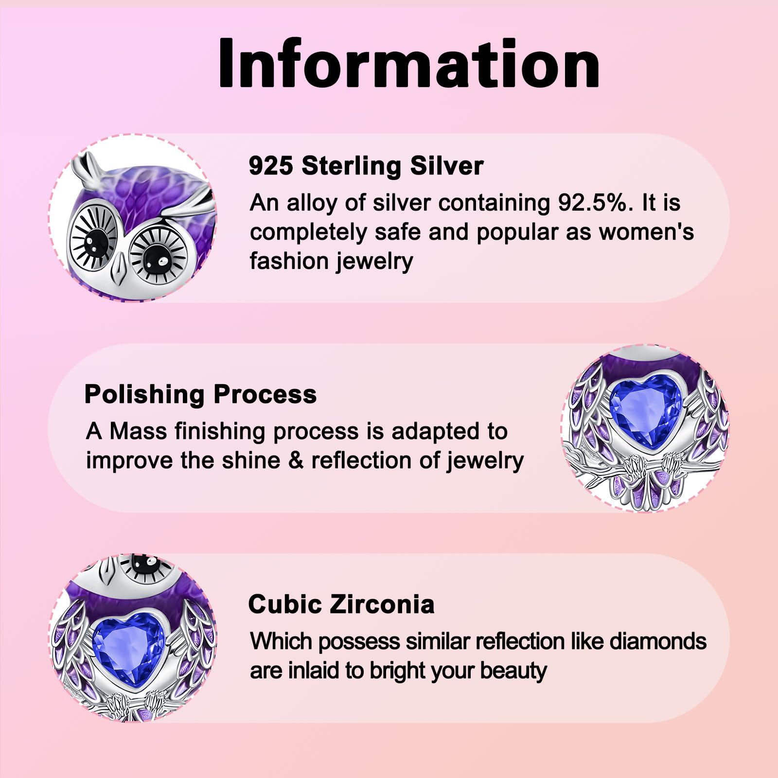 Damen Charm Anhänger für Armband 925 Sterling Silber Charm Bead Pendant für Europäische Armbänder und Halsketten