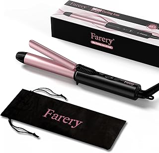 Mini Curling Iron Travel Size, 3/4 Inch Small Curling Iron for Short Hair, Travel Curling Iron Dual Voltage, Keratin&Argan Oil Infuse The Barrel, Travel Size Curling Iron with Storage Bag