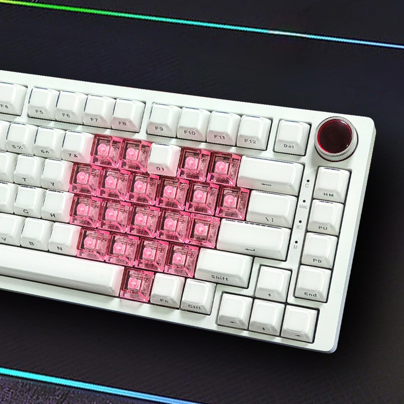 Keycaps De Layout, trasparenti Keycaps Cute, tappi per tastiera, set da 21 pezzi, per viaggi, lavoro in ufficio, ergonomici