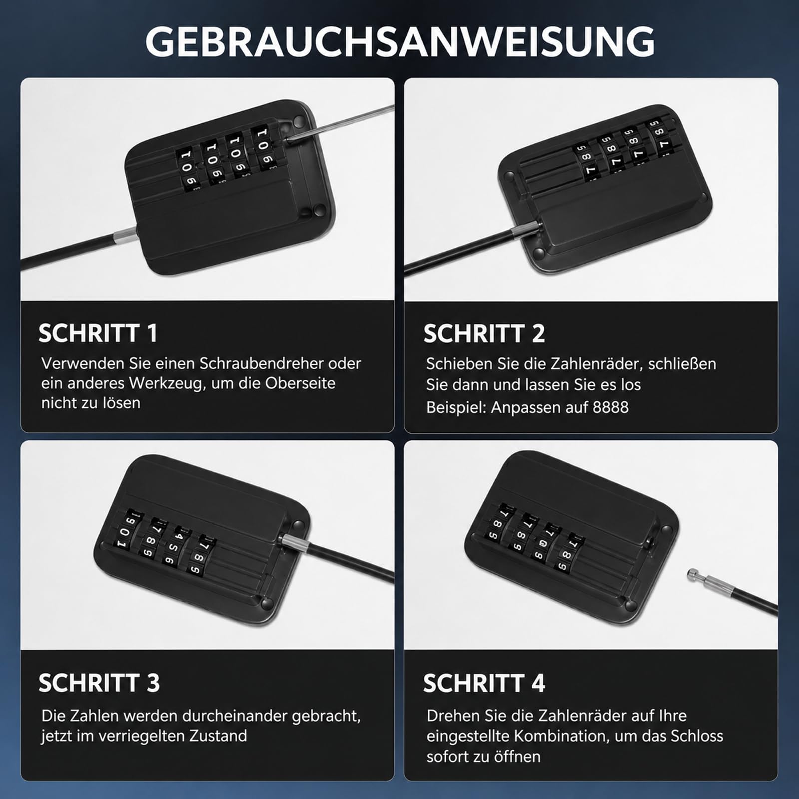 mülltonnenschloss, Bohrfreies Befestigungszubehör Set Für Mülleimer Mit Schloss, Schrauben, Klebemittel, Nanoklebeband Und Schlüssel, Einfache Montage, Geeignet Zur Sicherung Von Haushaltsmülleimern