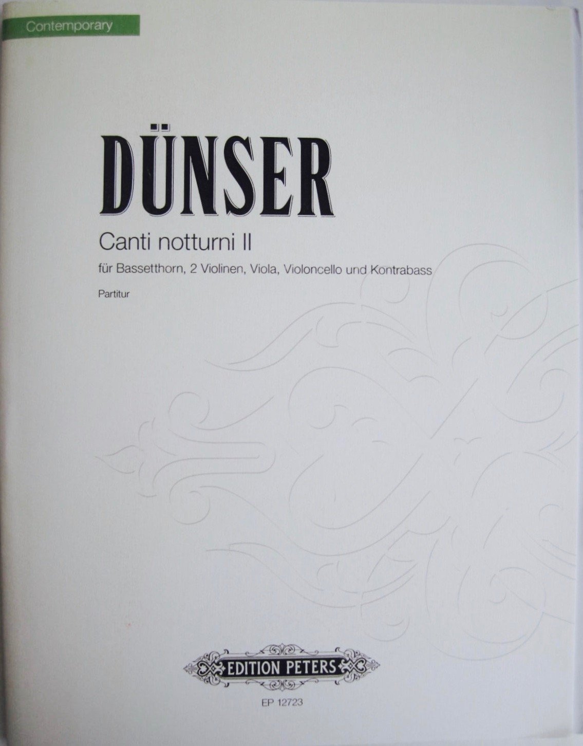 Canti notturni II fur Bassetthorn, 2 Violinen, Viola, Violoncello and Kontrabass Score and Parts