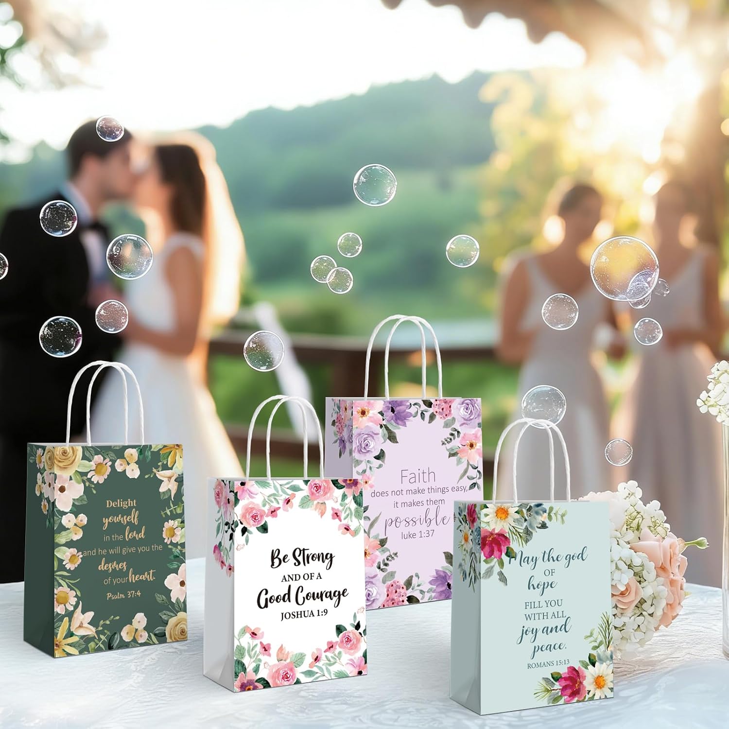 REZBLEATH 16 Pcs Inspirational Christian Party Treat Gift Bags,4 Styles image 4