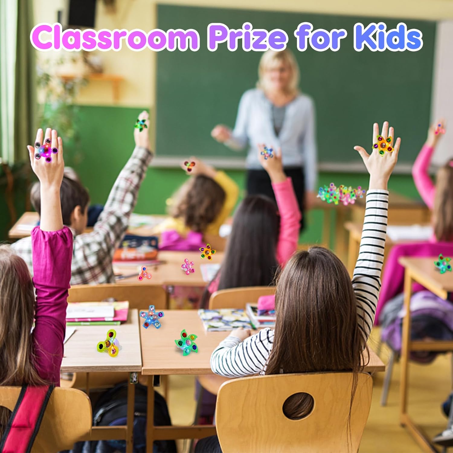 24PCS LED Light Up Fidget Spinner Rings Glow Party Favors Bulk for Kids 4-8 8-12 Easter Egg Fillers Goodie Treat Bags Stuffers Pinata Carnival Prizes Classroom Treasure Box Toys Birthday Return Gifts - Image 6