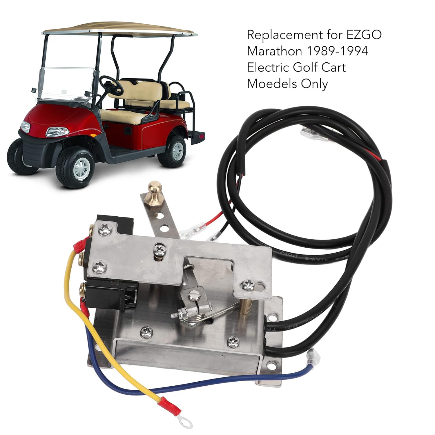 Qiilu Golf Cart Potentiometer 27094 G01 25267 G2 Replacement For EZGO Marathon 1989‑1994 Stainless Steel