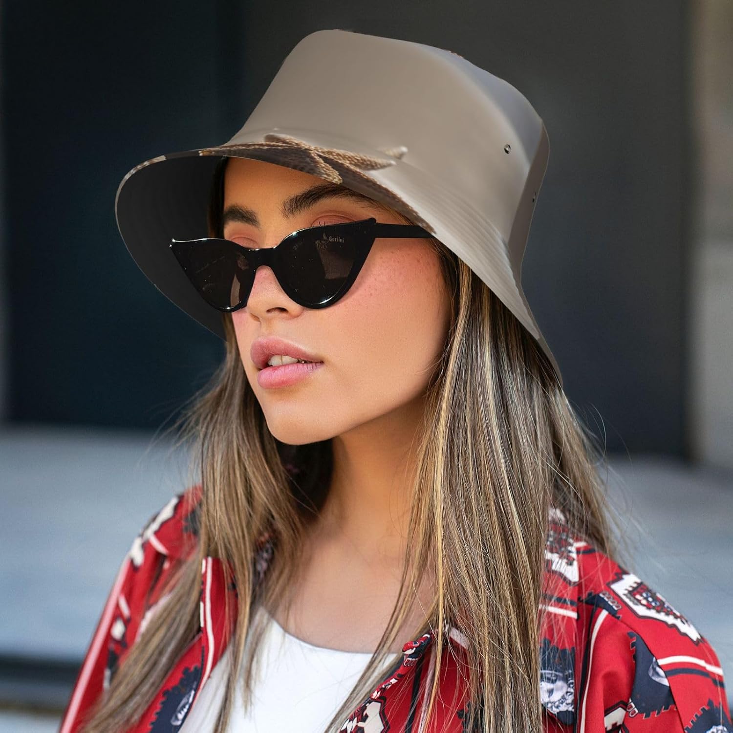 Starfish Seashell Sandy Beach Print Sun Hat Outdoor Fisherman Cap Summer Bucket Hat Beach for Men Women Black