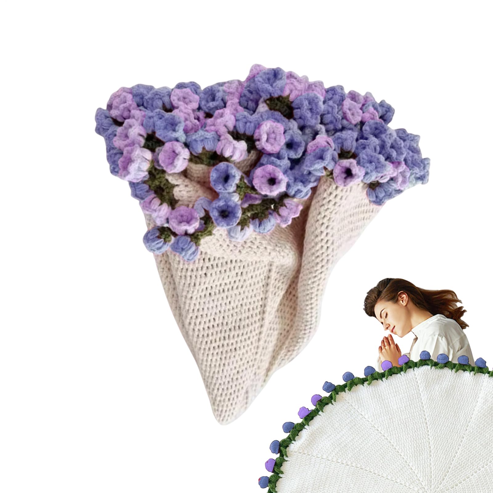 Couverture tricotée au crochet pour débutant avec kit de tricot lavable