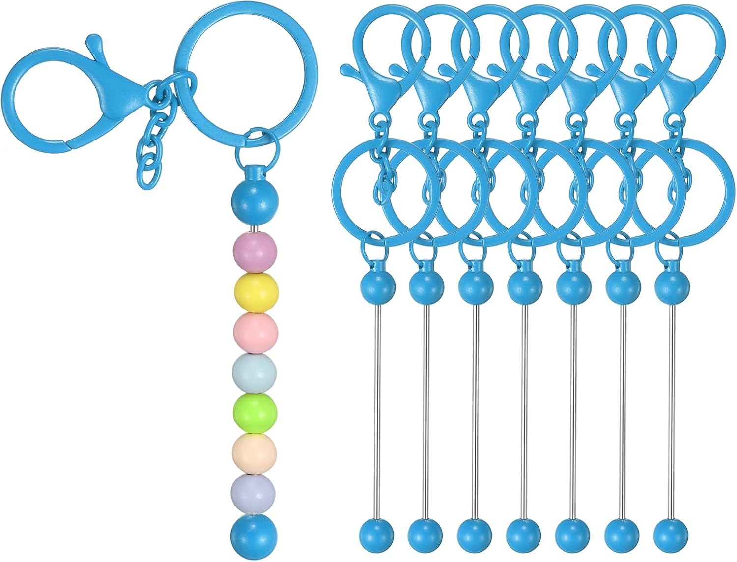 uxcell Beadable Keychain Bars, Bead Key Chains for DIY Craft