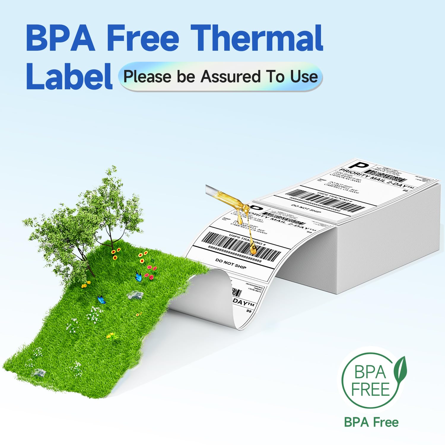 Phomemo 344 WiFi Etikettendrucker DHL Versandetiketten Drucker & 500er 4×6 DHL Etiketten Thermodirekt-Versandetikette, WLAN Desktop Label drucker für Barcode, Thermal Label Printer 4x6 Kompatibel mit