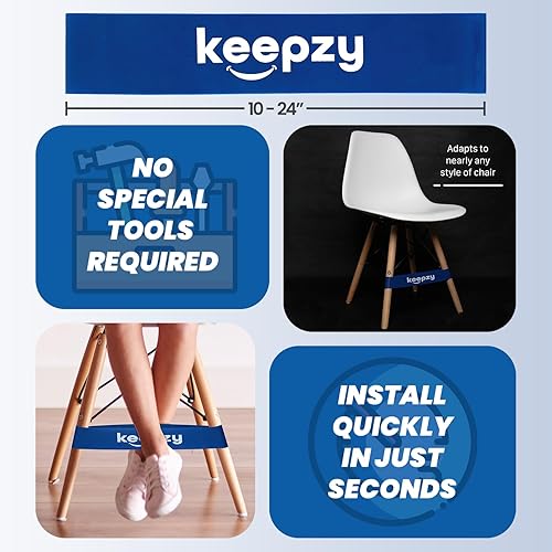 Miniatura 6 de Paquete de 12 bandas para silla, bandas antideslizantes para sillas para niños con pies inquietos, bandas antiestrés para sillas de aula, bandas