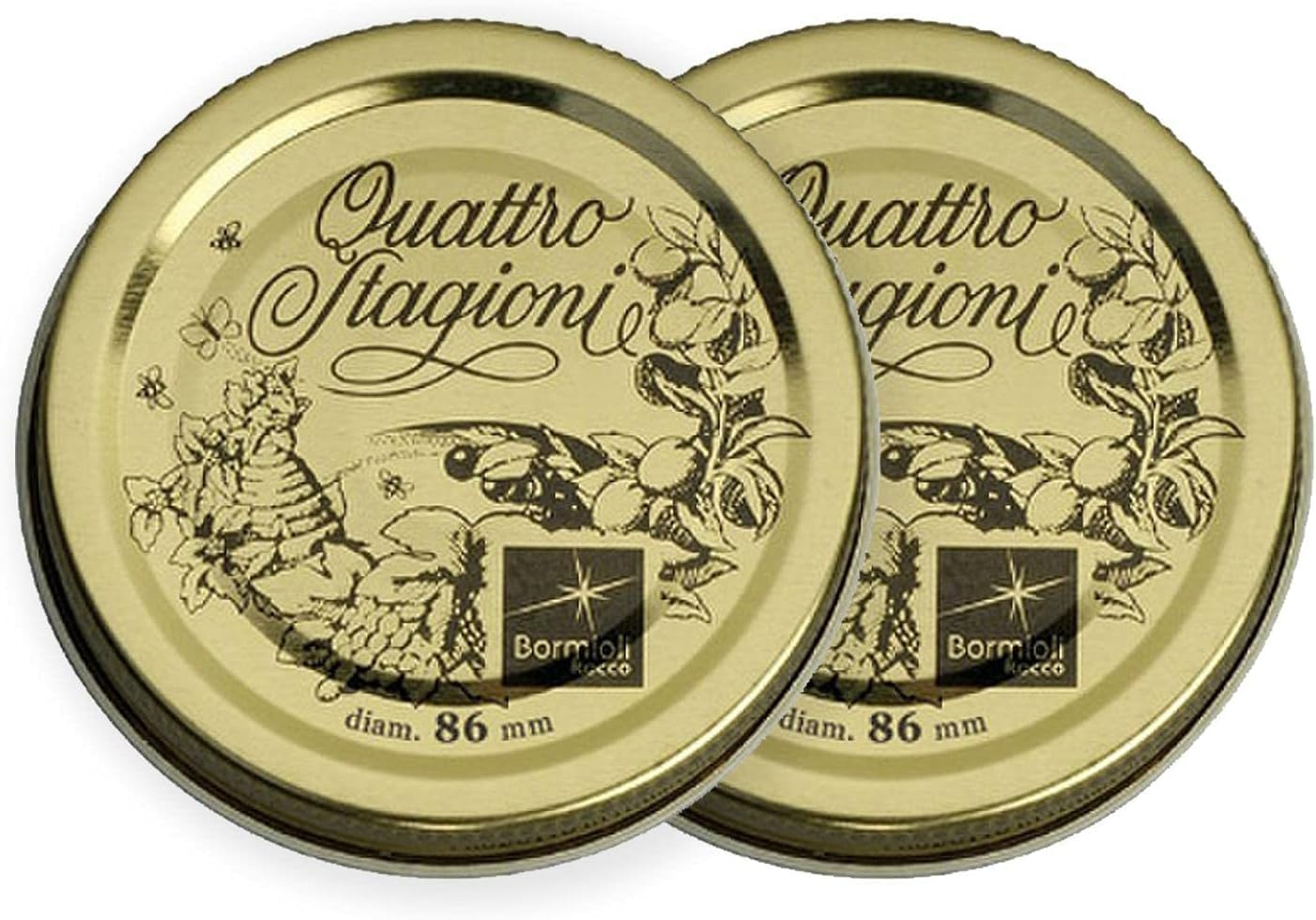 Tappi Capsula Quattro Stagioni BORMIOLI 56-70 - 86 mm | Per Vaso o Barattolo | CONSERVA | Tappo (86 mm, 12 Confezioni)