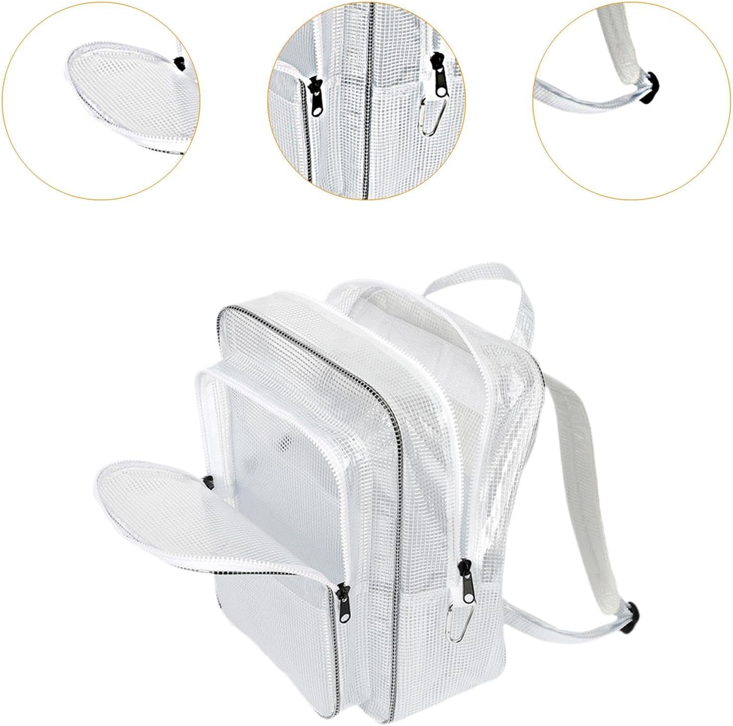 Tool Backpack Mesh Transparent Bag Practical, Storage Organizer Cleanroom Accessories for Industrial Electrician Technician, White, 30cmx20cmx40cm
