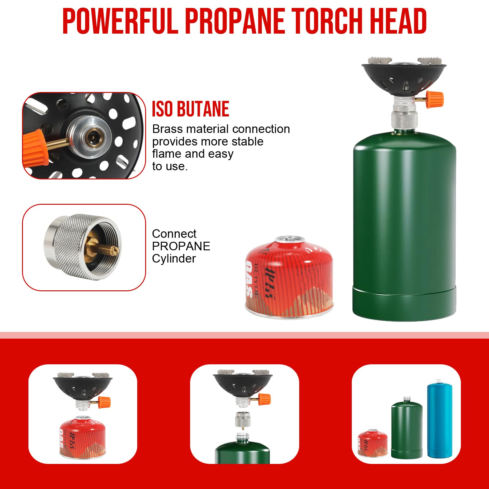 Portable Outdoor Camping Stove, With Powerful Firepower of 10000 BTU,Quickly Boil 1.5L of Water in 4 Minutes and 30 Seconds,Compatible with Propane/Butane Gas Tanks,Windproof Stove