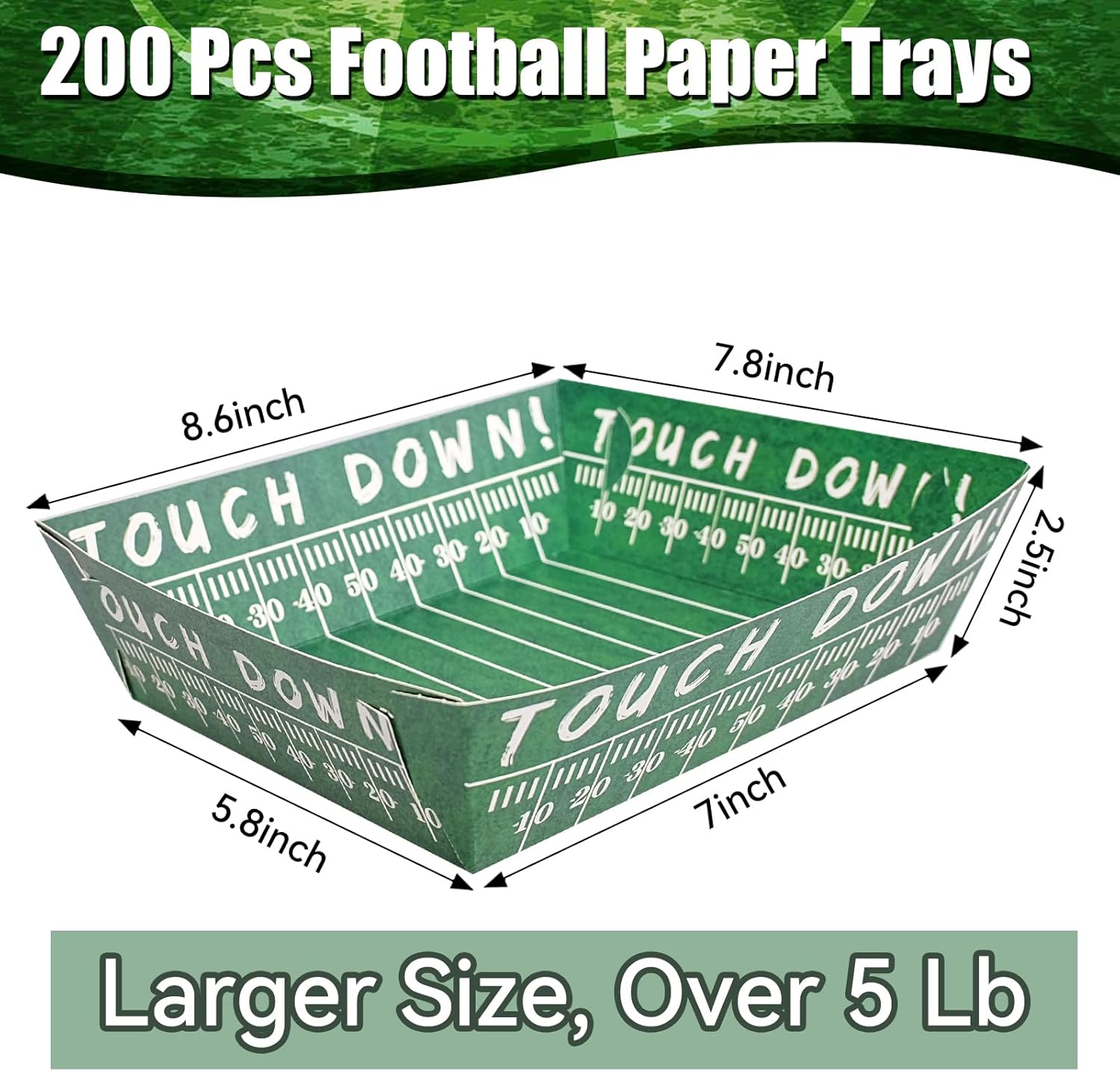 200 Pcs Football Party Favors 5 lb Football Paper Trays Large Football Plates Food Boats Disposable Football Bowls Serving Tray for Birthday Party Decorations Football Theme Party Supplies