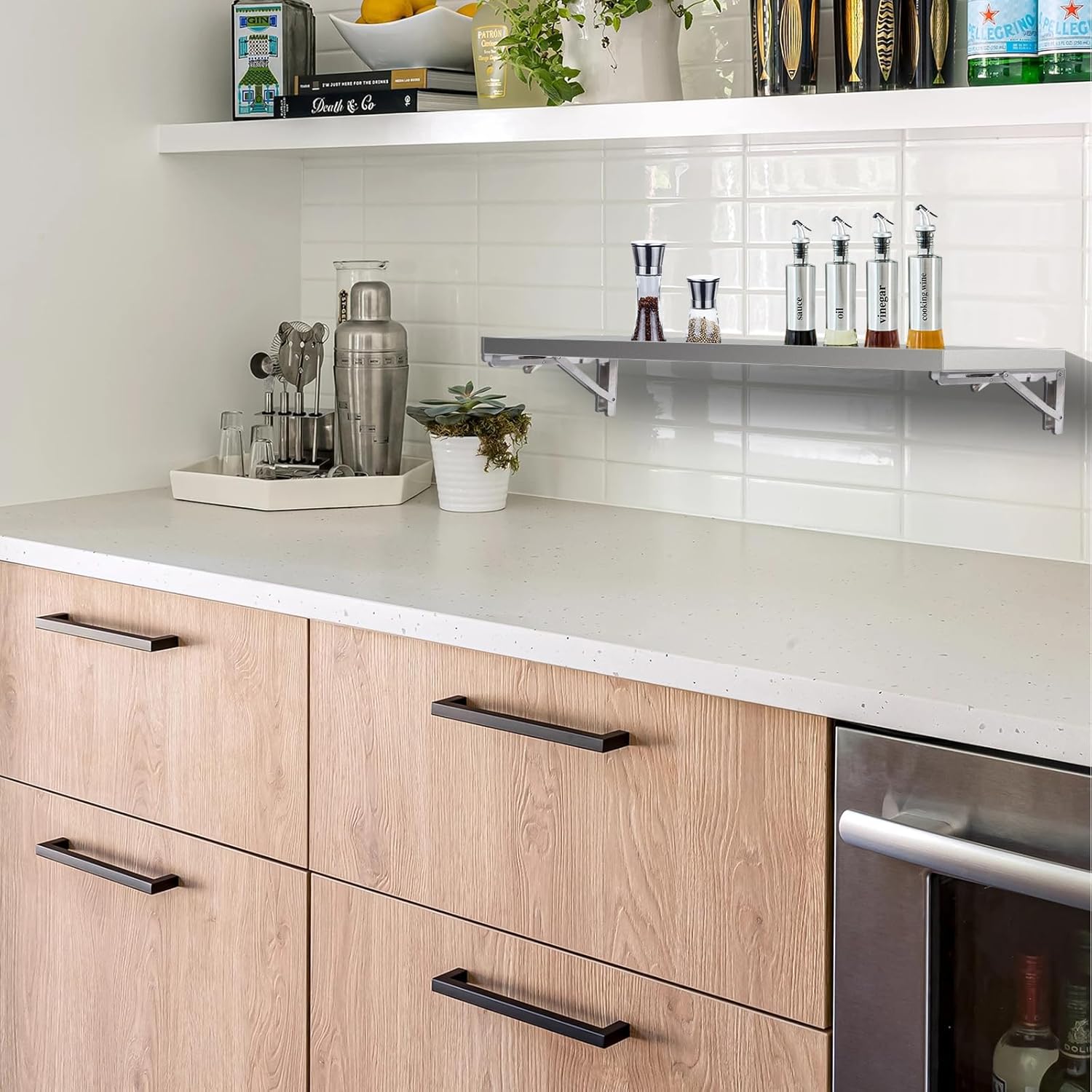 Concession Shelf 47.2" L x 12" W, Folding Concession Shelf for Food Truck, Stainless Steel Drop Down Folding Serving Food Shelf Stand for Concession Windows