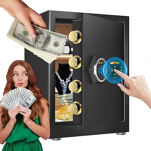 Caja fuerte grande de 3.0 Cub a prueba de fuego, impermeable, caja fuerte para dinero con función de silencio y luz LED, teclado digital, caja