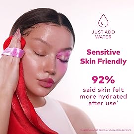 The Original MakeUp Eraser PRO, Effortlessly Remove All Makeup Using Only Water, Including Waterproof Mascara, Eyeliner, Foundation, Lipstick, Sunscreen,and More! Love Red, 1ct.