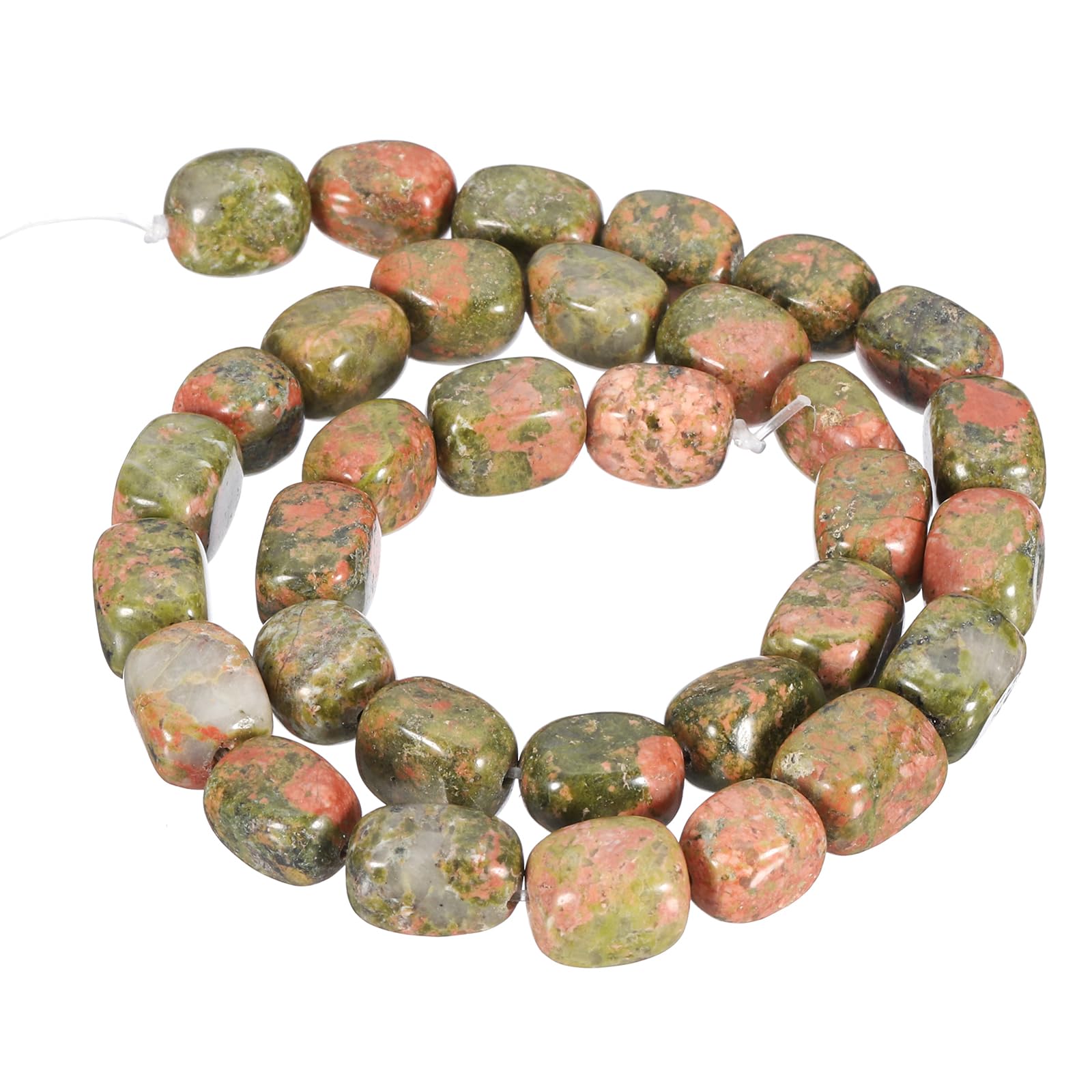 PATIKIL 12x8mm Natural Stone Green Pink Crystal Agate Beads for Jewelry Making, 1 Strand 15"/38cm Cuboid Loose Spacer Beads