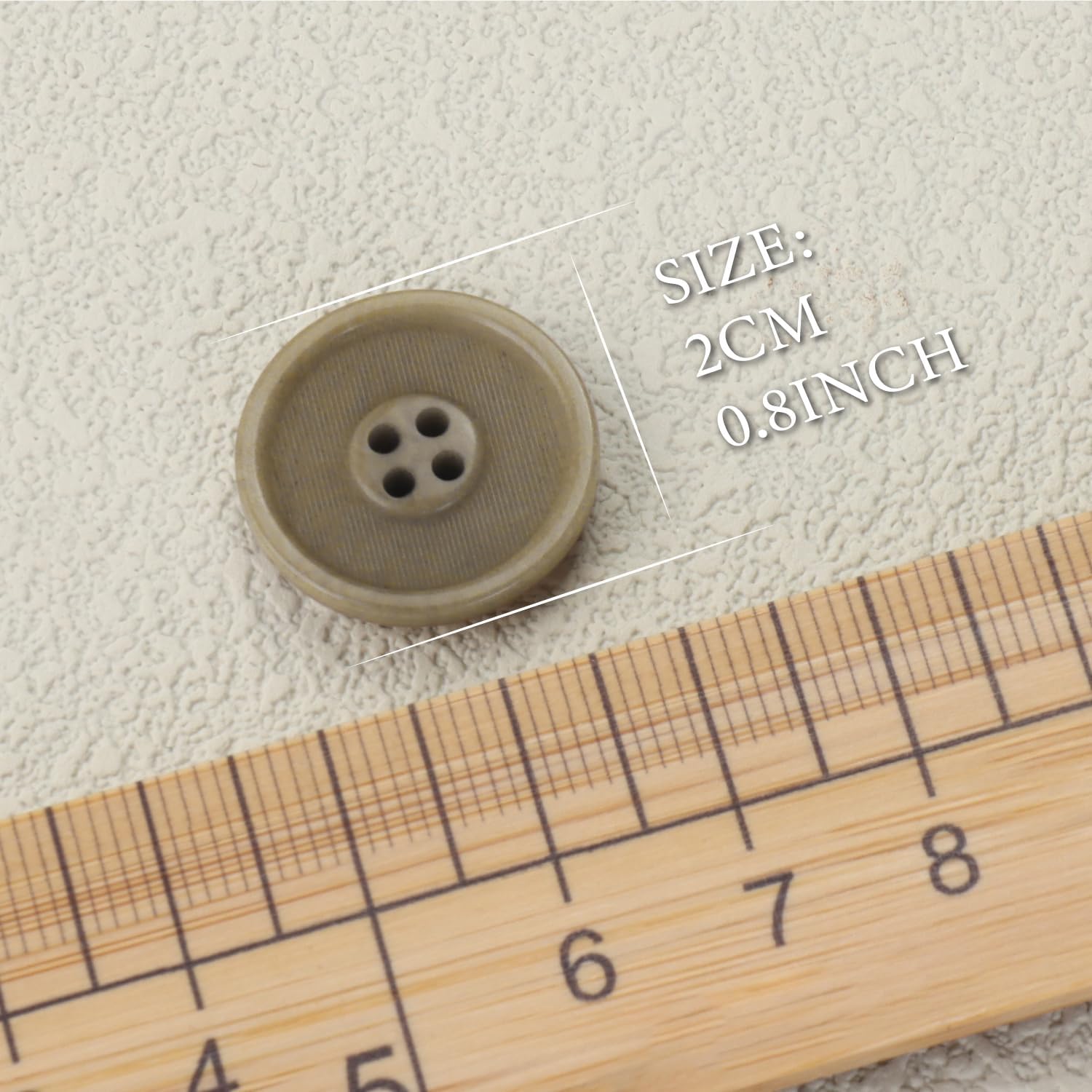 LTWHOME INOTIONSTYLE Oeko-TEX® Standard 100 Buttons 20mm/32L 4-Hole Buttons for Coat 18 Pcs JADS00149K