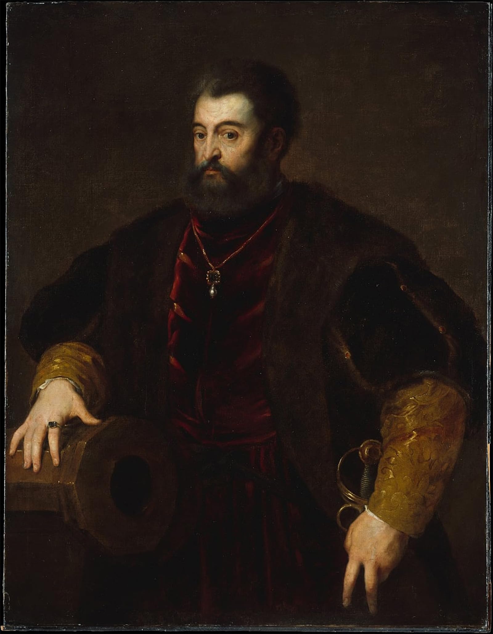ARTXLXXBN Famous Art Print Poster Vintage Wall Art Portrait of Alfonso I D'este by Tiziano Vecelli Canvas Art Poster for Home Decor 60x90cm