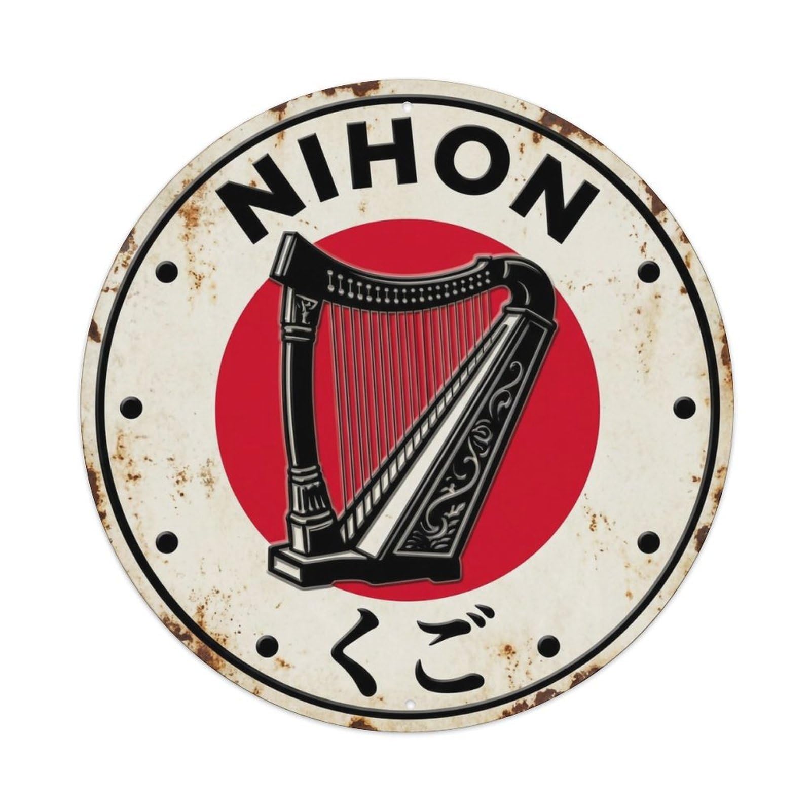 Kugo Harp Nihon Ancient Strings Historic Metal Tin Sign