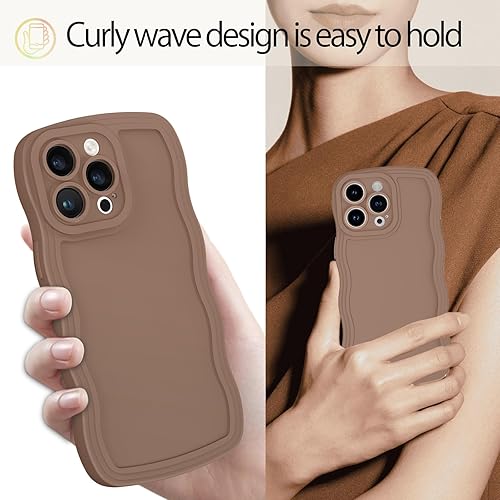 Miniatura 4 de GUAGUA Funda para iPhone 13 Pro de 6.1 pulgadas, funda ondulada para iPhone 13 Pro, bonito diseño de forma de onda rizada, TPU híbrido suave, a
