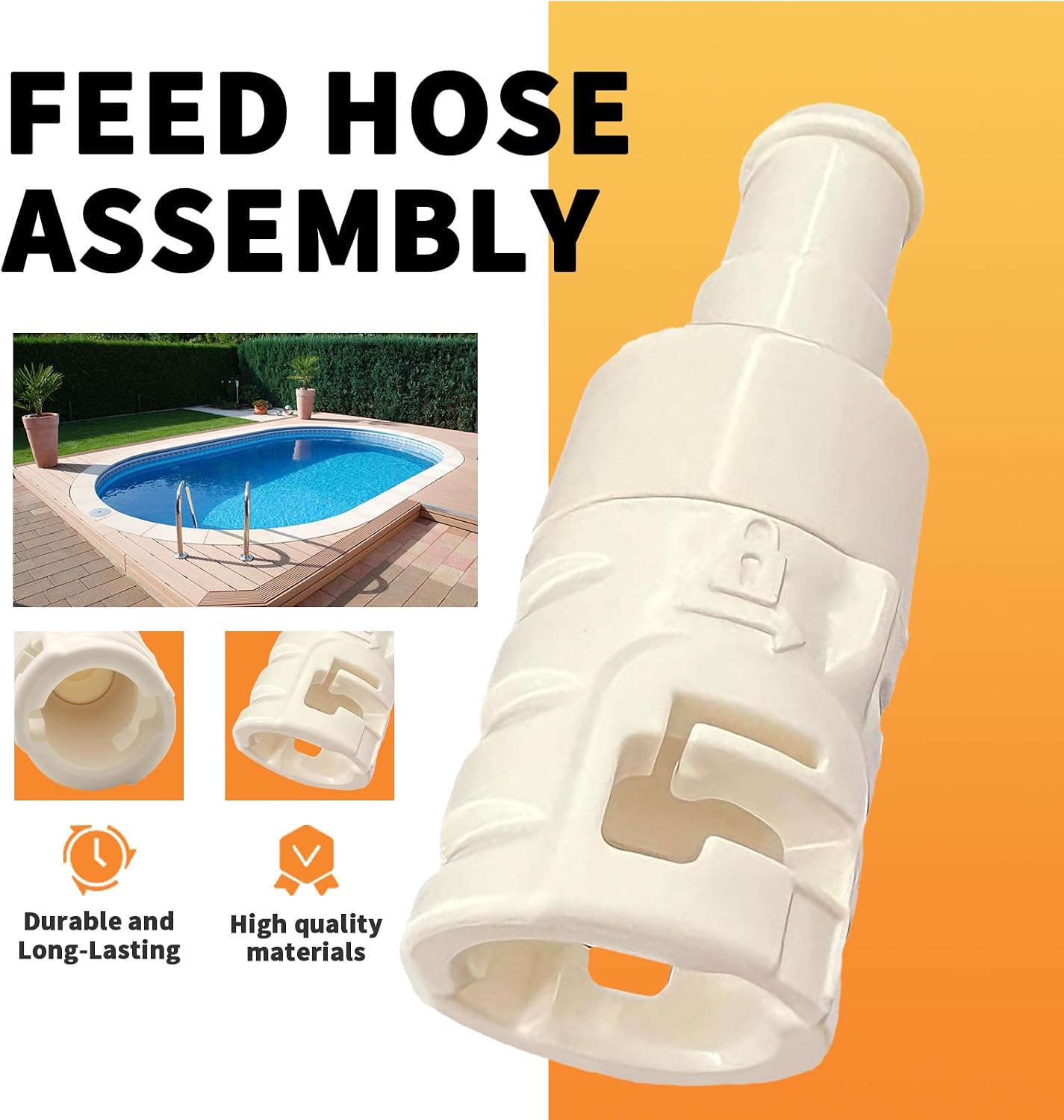 Feed Hose Assembly Replace R0838101 Fit For Polaris Quattro P40 Sport Connector, White