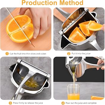 Stainless Steel Juicer Hand Press-Heavy Duty Hand Juicer Manual Juicer Handheld Squeezer Press For Lemon Pomegranate Orange-Kitchen Tool (7.8 * 3.34 inch)