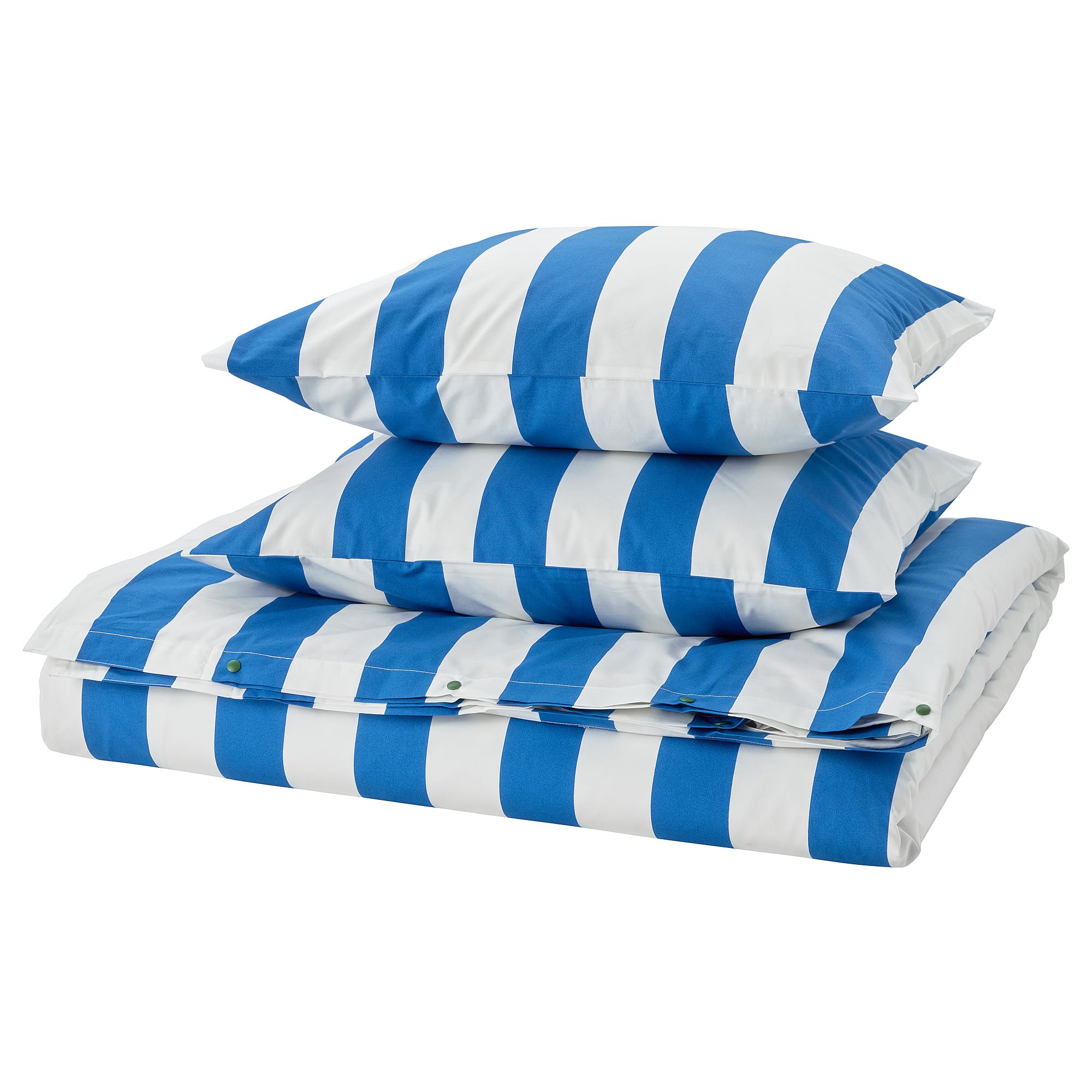 Housse de couette ProTuning SLÅNHÖSTMAL bleu/blanc rayé 240x220 cm avec 2 taies d'oreiller