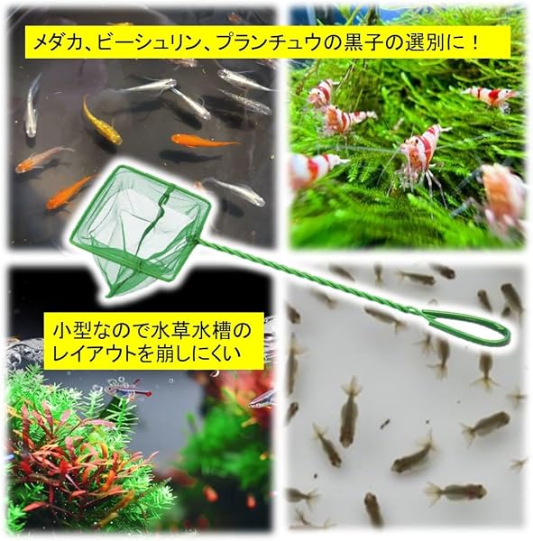 ST TS フィッシングネット 3本セット ネット 細目 四角 あみ 網 ネット 観賞魚 熱帯魚 金魚 魚 エビ メダカ 水槽 アクアリウム用品 - 3