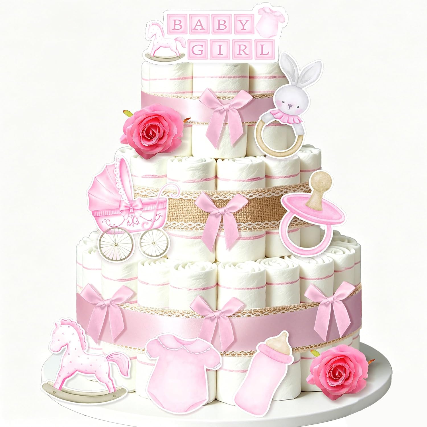 Baby Shower Diaper Cake Decorations Diaper Cake Supplies Baby Shower Decor