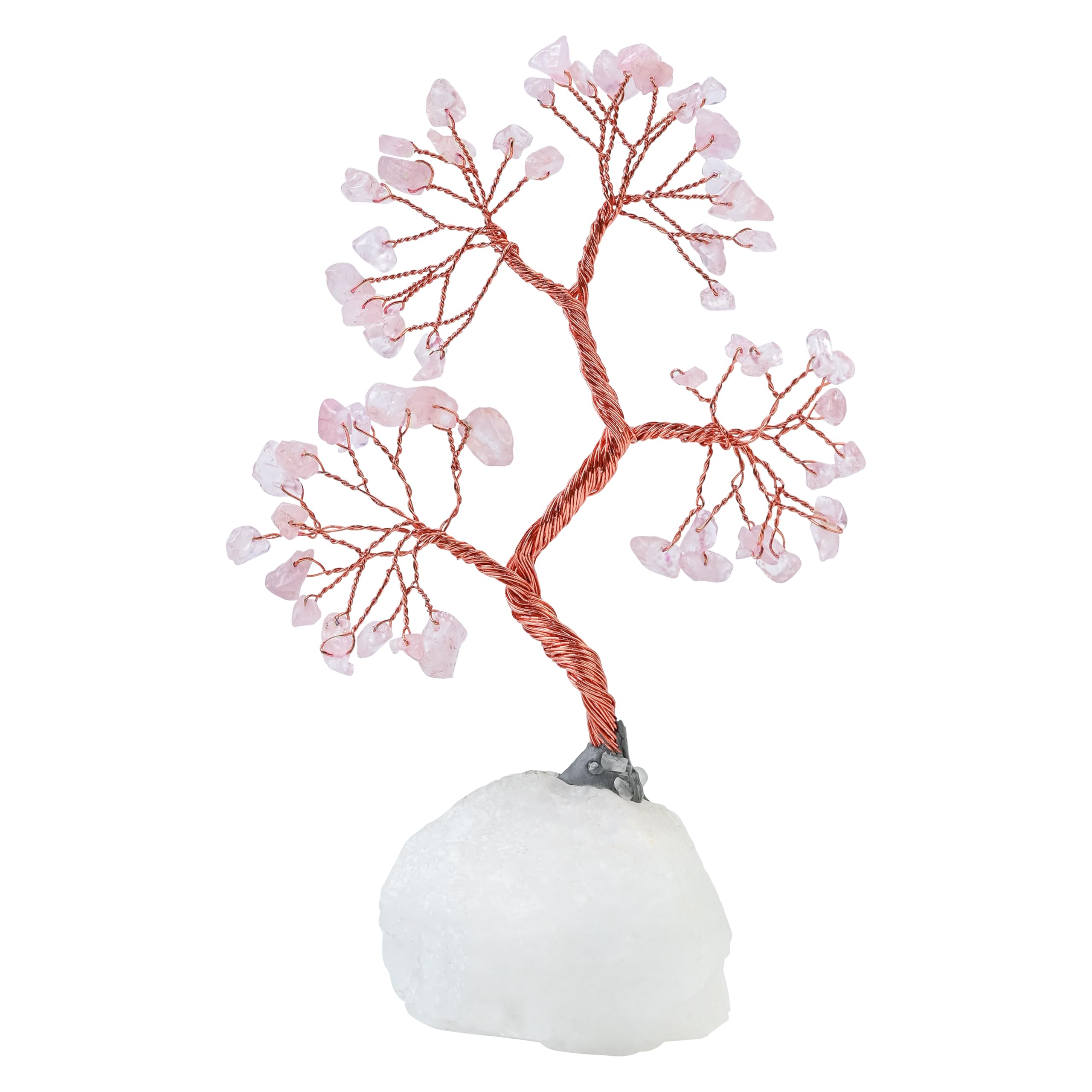 Crocon House Warming Gifts & Vastu Items – Rose Quartz Tree with Quartz Base, Rose Quartz Bracelet & Seven Chakra Pendant – Crystal Healing Gifts for Women, Bedroom Decor, Wedding Gift for Couples 3