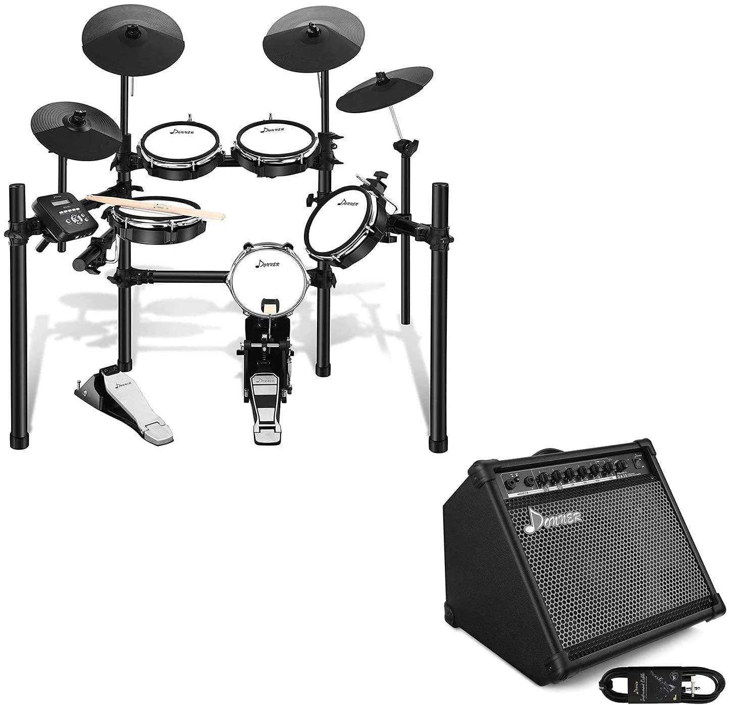 Donner Electric Drum Set with Electric Drum AMP 35-Watt Electronic Drum Amplifier DDA-35 Keyboard Sp