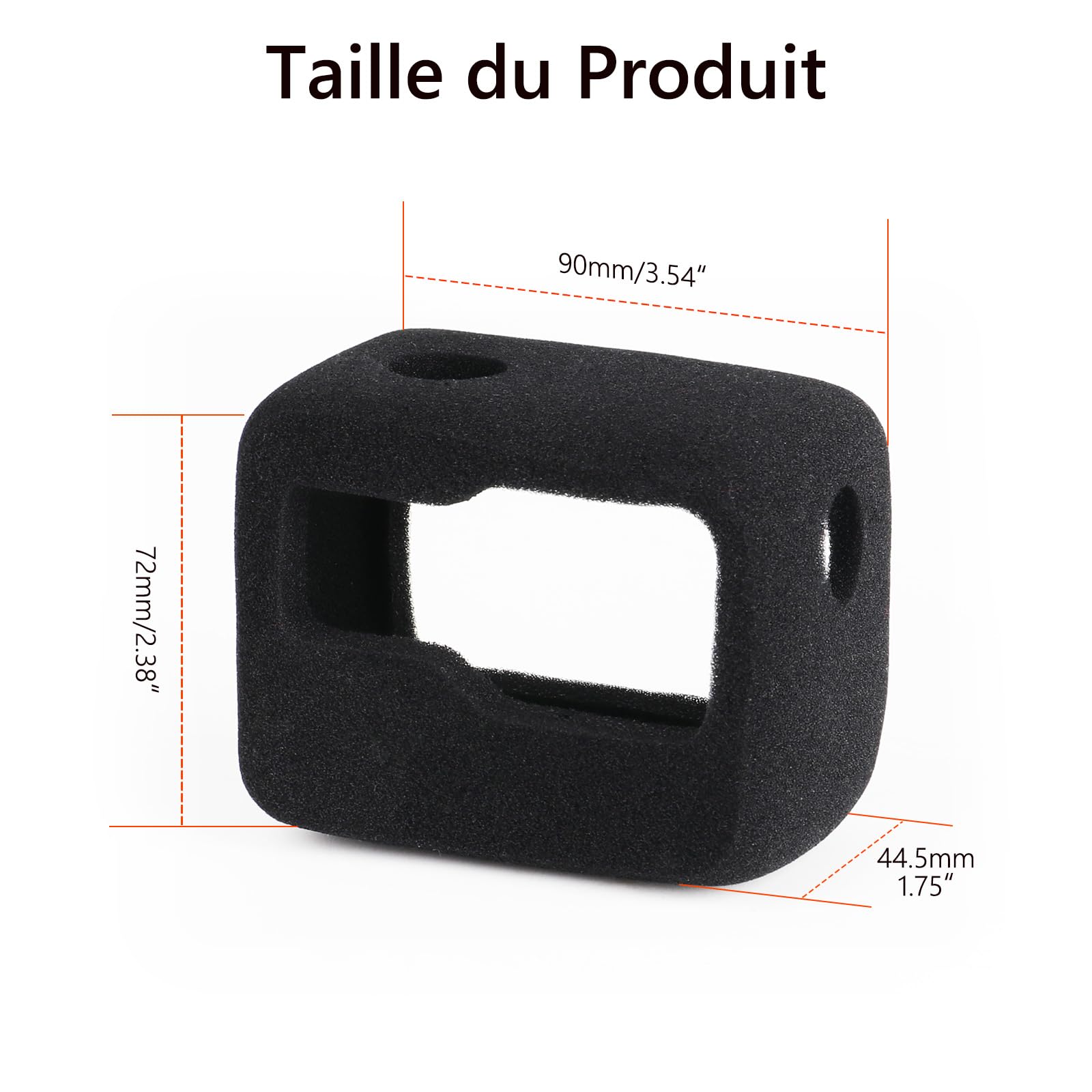 HSU 2 Pièces Coque de Protection Anti-Vent pour Insta360 Ace Pro, Boîtier en Mousse de Réduction de Bruit