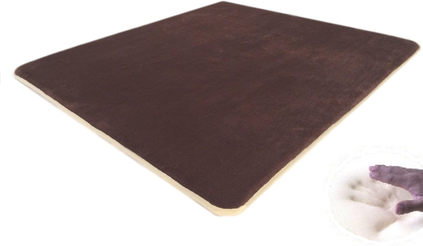 40''x35'' Micro Plush Fleece Chocolate Brown Super Soft Luxurious Comfort Memory Foam Waterproof Anti Slip Mat