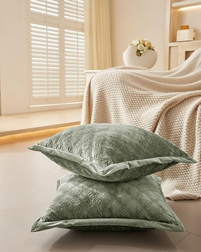 Miniatura 4 de COCOPLOCEUS 1 funda de almohada de 24 x 24 pulgadas, funda de terciopelo europea, funda decorativa estilo rural, fundas de cojín cuadradas con