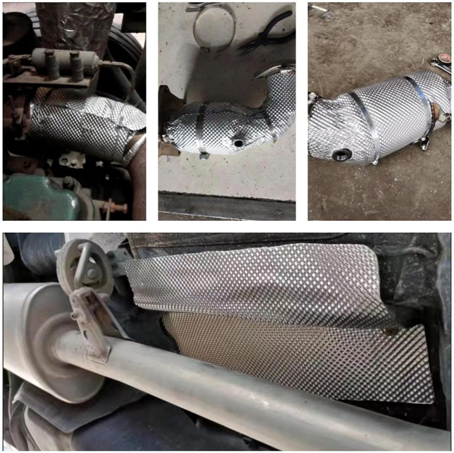Exhaust Wrap - Heat Shield, Thermal Barrier Sleeve with High Temp Protection, Automotive Insulation, Engine Compartment Guard, Heavy Duty Shielding for Motorcycle SUV ATV Exhaust Systems