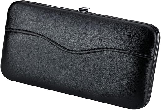 1 Piece PU Leather Empty Tweezers Storage Bag for Eyelash Extensions Multi-pockets Travel Case Black