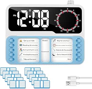KHZSPP 4-in-1 Visual Timer,Task Timer with Chore Chart Board for Kids ...