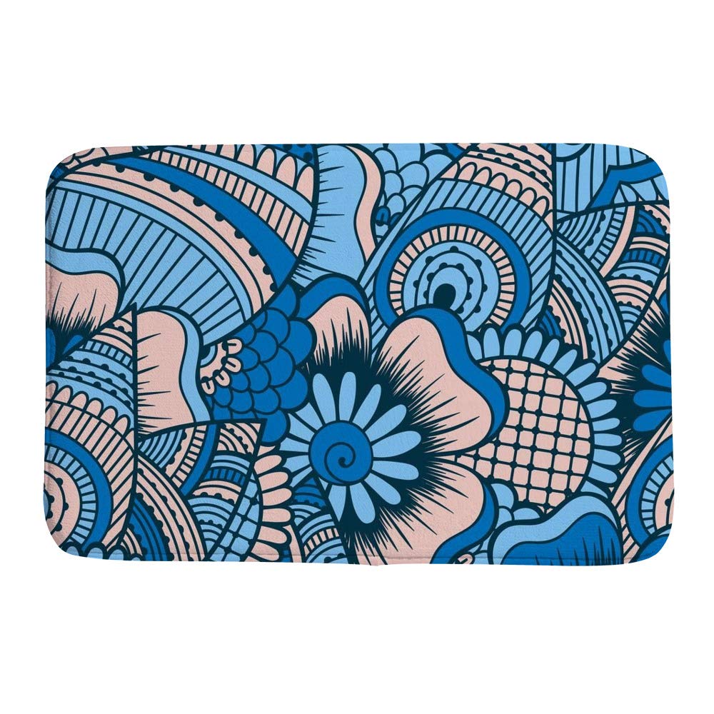 Paillasson velours corail motif ethnique 36 x 24 pouces pour tapis entrée intérieur