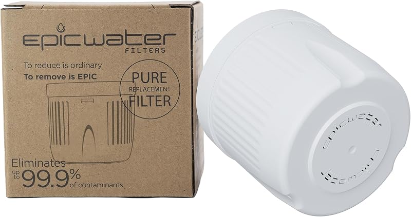 Filtros de agua Epic Pure REPUESTO compatible con jarra de agua pura Epic/elimina fluoruro, plomo, productos químicos Forever, metales pesados, contaminantes industriales/filtros de 100 galones (1, estándar puro)