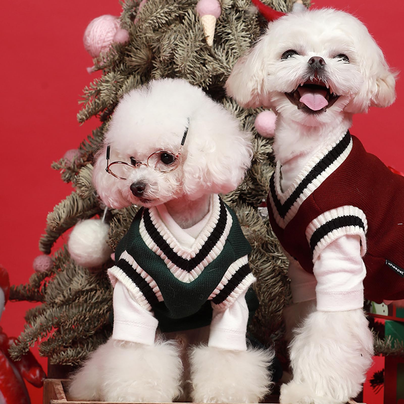PETCUTE Pull pour Animaux de Compagnie de Noël,Manteau d'hiver pour Chien,Vêtements pour Chiens pour Petits Chiens, Chihuahua Vêtements,Vêtement d'hiver pour Chatons Chiots