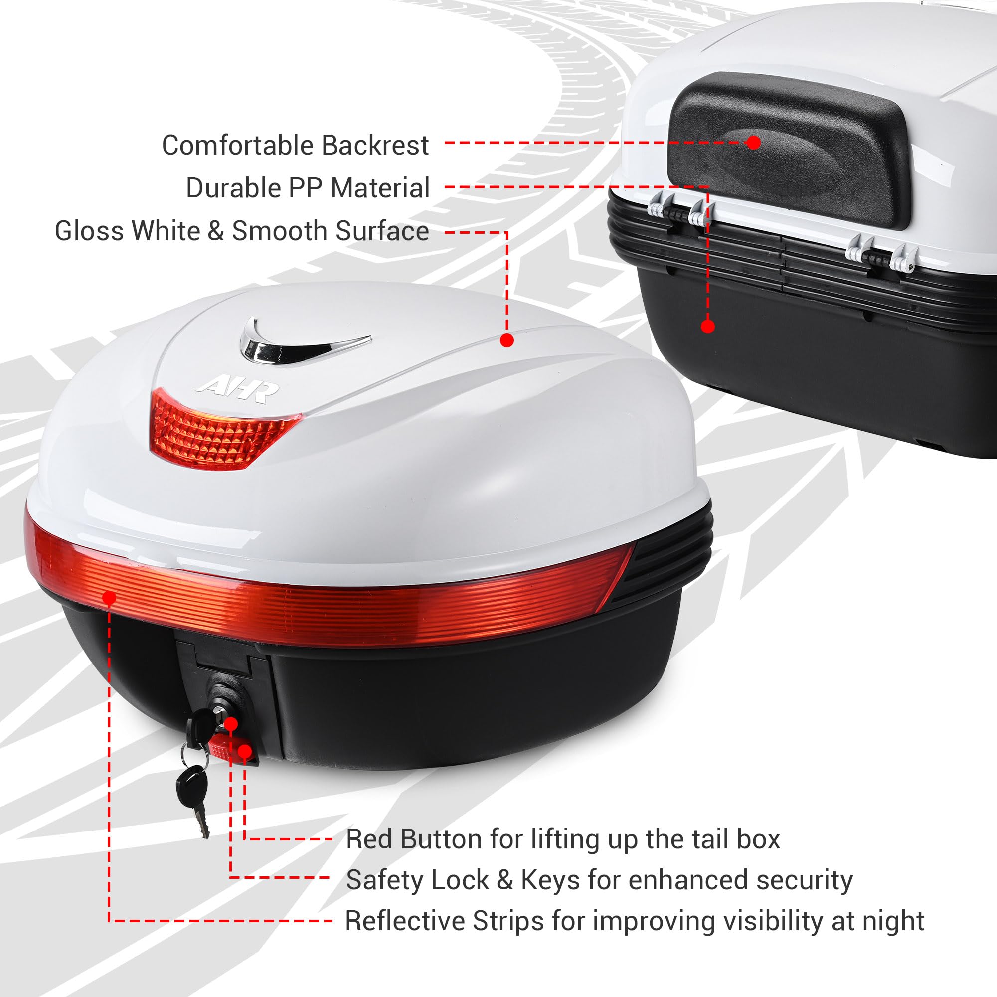 Amazon.com: Yescom AHR 35L Motorcycle Tour Tail Box Scooter Trunk