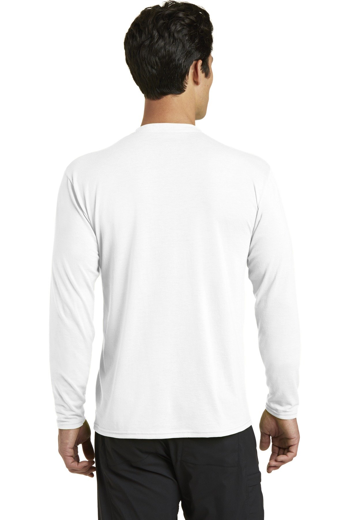 Port & Company Long Sleeve Blended Performance Tee (PC381LS) White, M