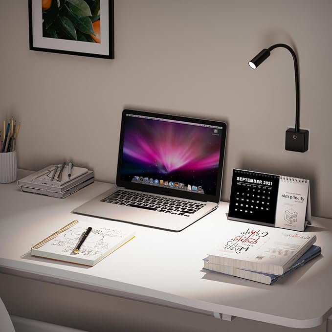 ENUOTEK ENUOTEK Dimbare 3W LED Wandspot Spot Nachtlamp Leeslamp Stopcontact met Stekker en Touch Schakelaar 280Lm Neutraal Wit Verlichting 4000K voor Nachtkastje Slaapkamer 1 Lamp photo 2