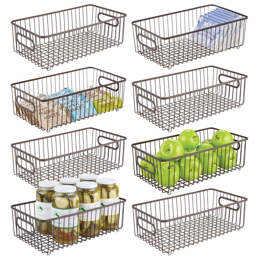 Buy mDesign Metal Farmhouse Kitchen Pantry Food Storage Organizer