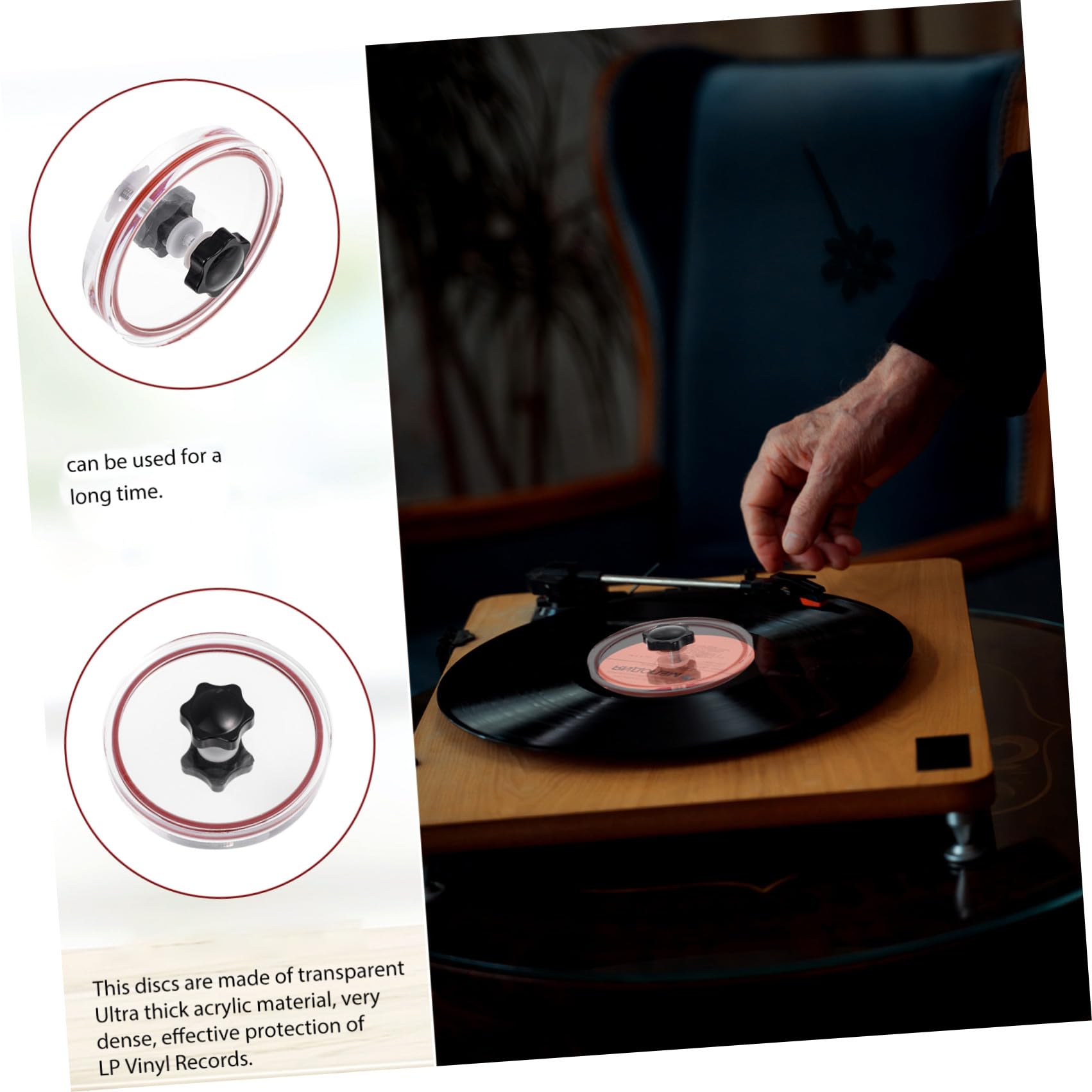 1pezzi Salvaguarda Etichette Per Dischi Vinile Accessorio Trasparente Per Pulizia e Protezione Con Panno Design Arrotondato Per Drainaggio Efficiente e Pulizia Senza Danni Kit