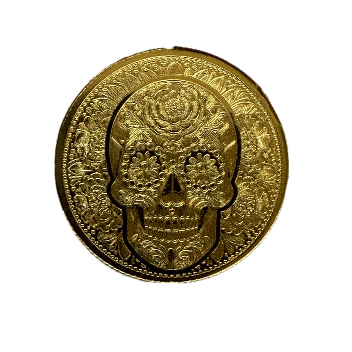 Amazon.com: Day of the Dead Rose Skull Round | 1/100 oz Fine Gold