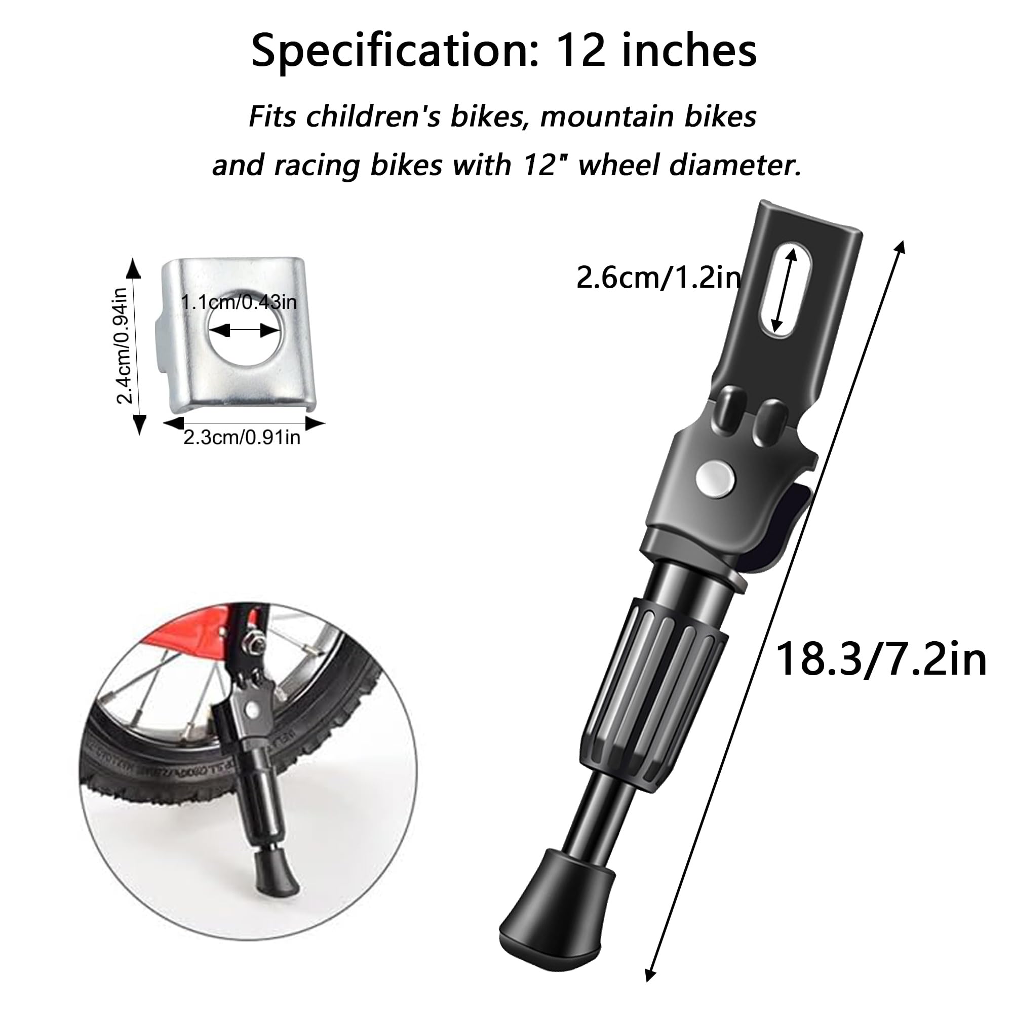 Fahrradständer 12 Zoll Kinderfahrrad, Fahrrad Ständerfuß Fahrradständer Mountainbike Bike Stand Cube Fahrradständer Fahrrad Ständer Seitenständer