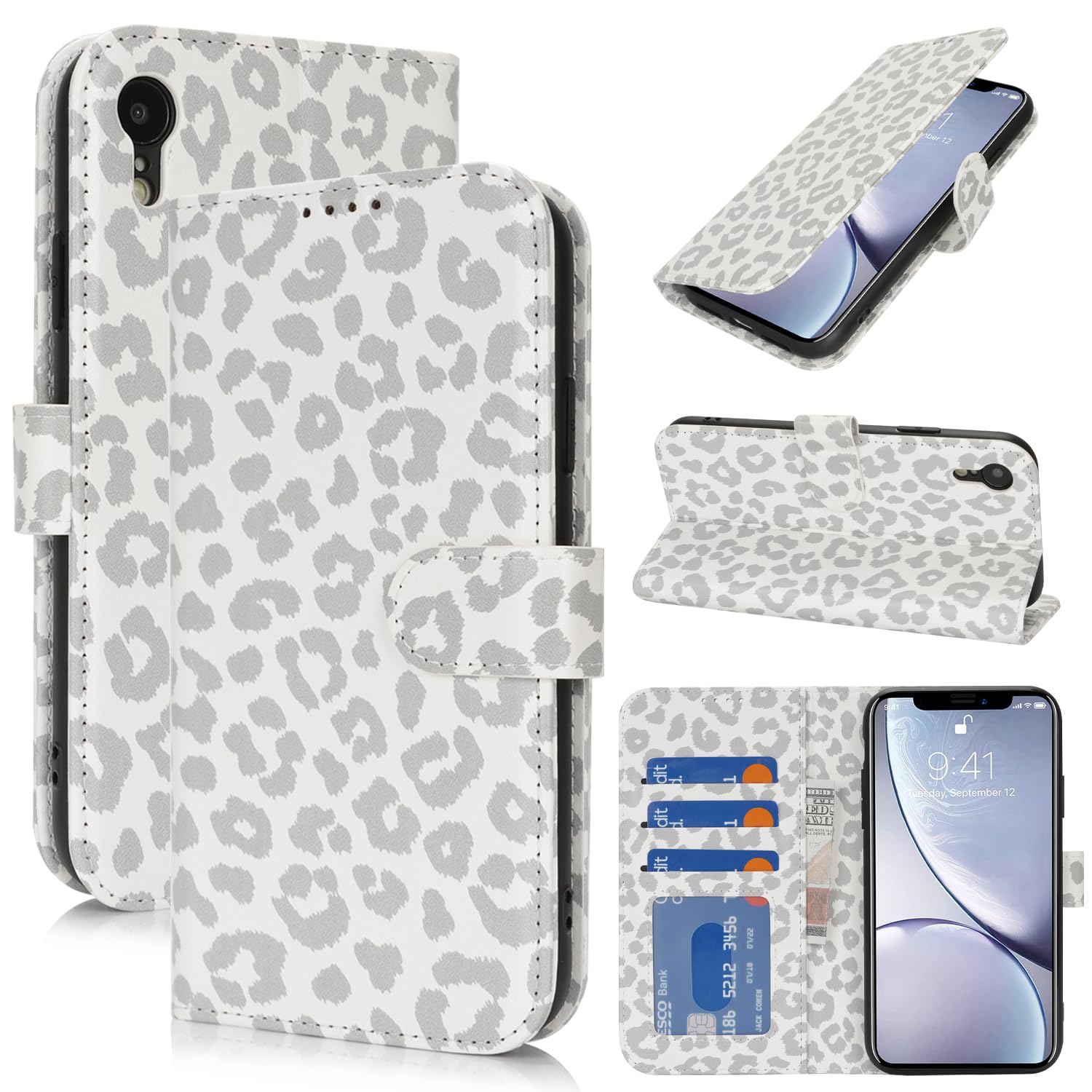 SunYoo for iPhone Xr Case Wallet with Card Holder,for iPhone Xr Wallet Case for Women Men,PU Leather Shockproof Magnetic Buckle Stand Flip Phone